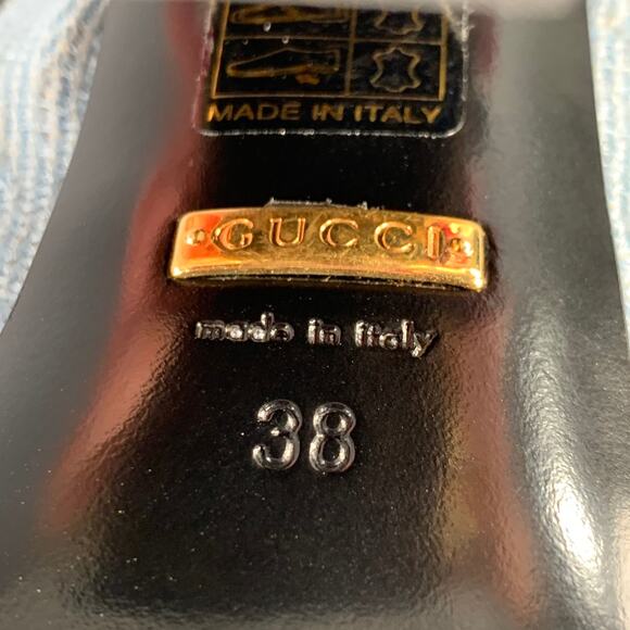 GUCCI Size 8 Trompe L'oeil Blue Red Gold Beaded Mules Sandals - Picture 10 of 10